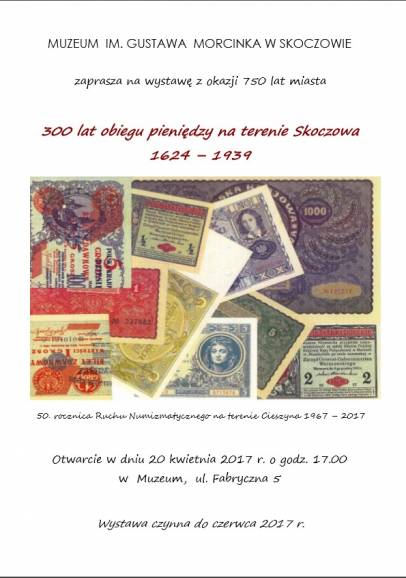 300 lat obiegu pieniędzy na terenie Skoczowa 1624 - 1939